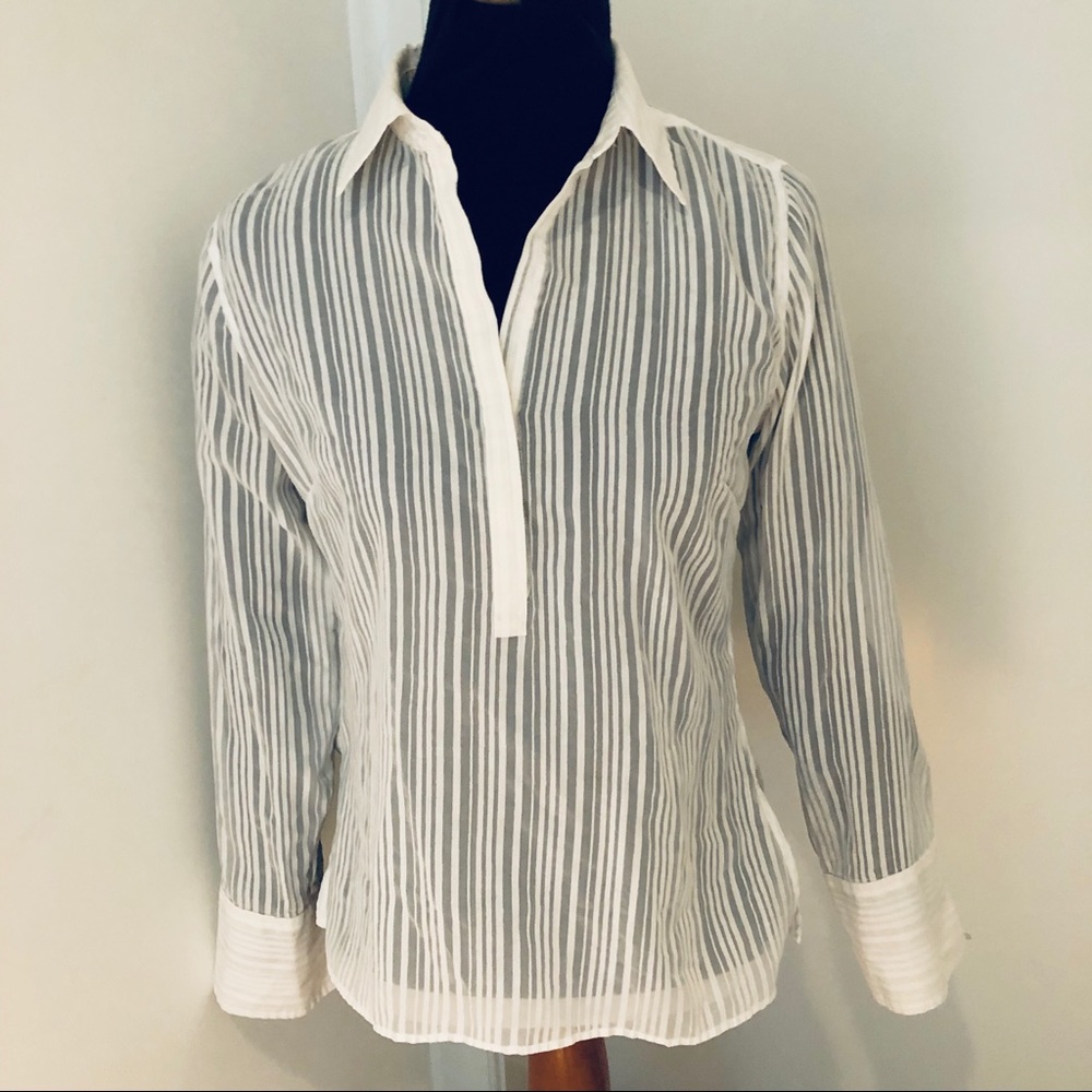 Banana Republic Sheer White Shirt